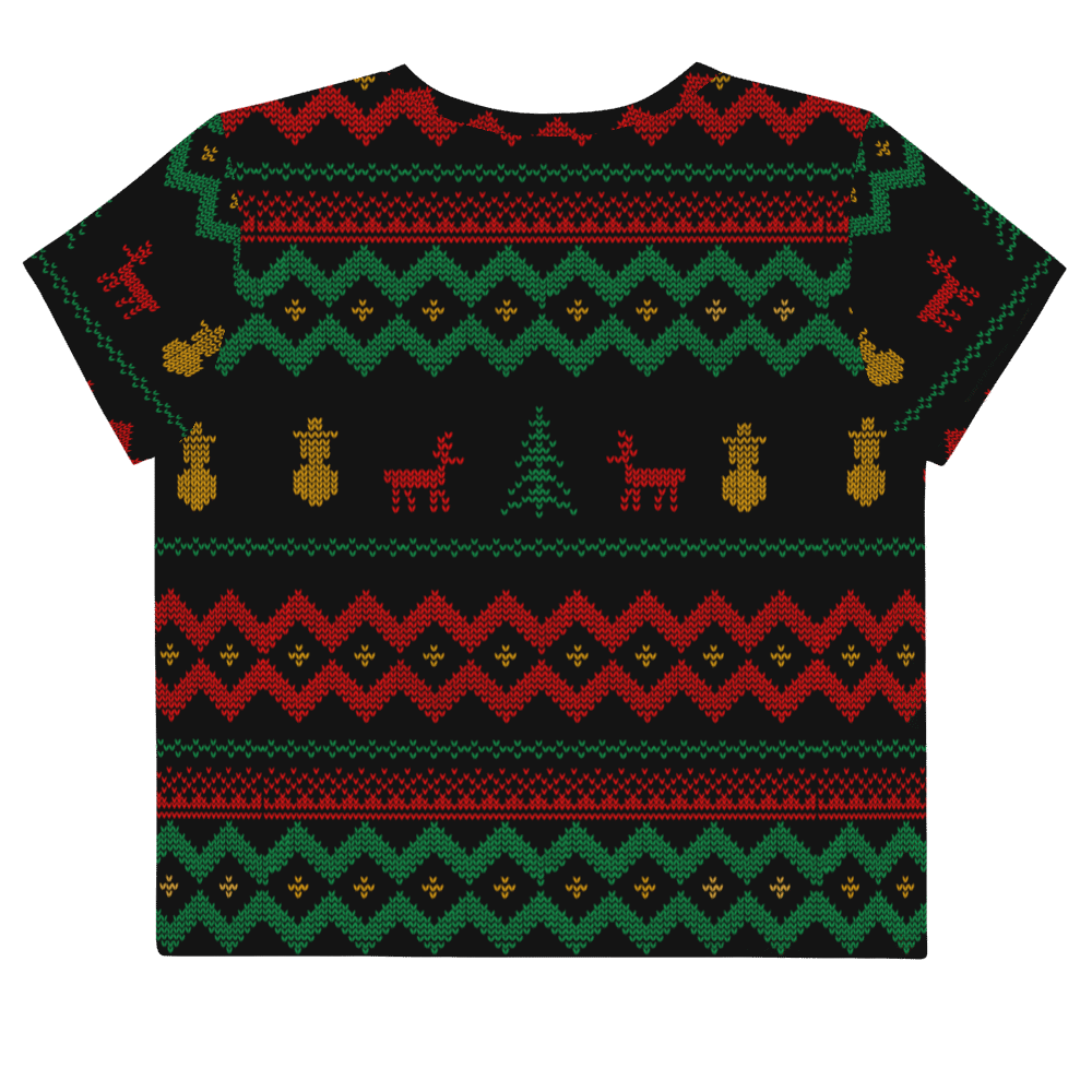 Christmas Merry Sweater Crop Tee TeeSpect