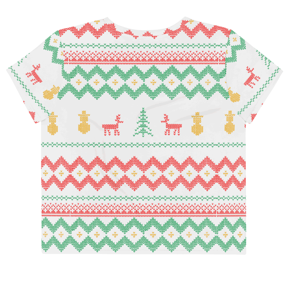 Christmas Merry Sweater White Crop Tee TeeSpect