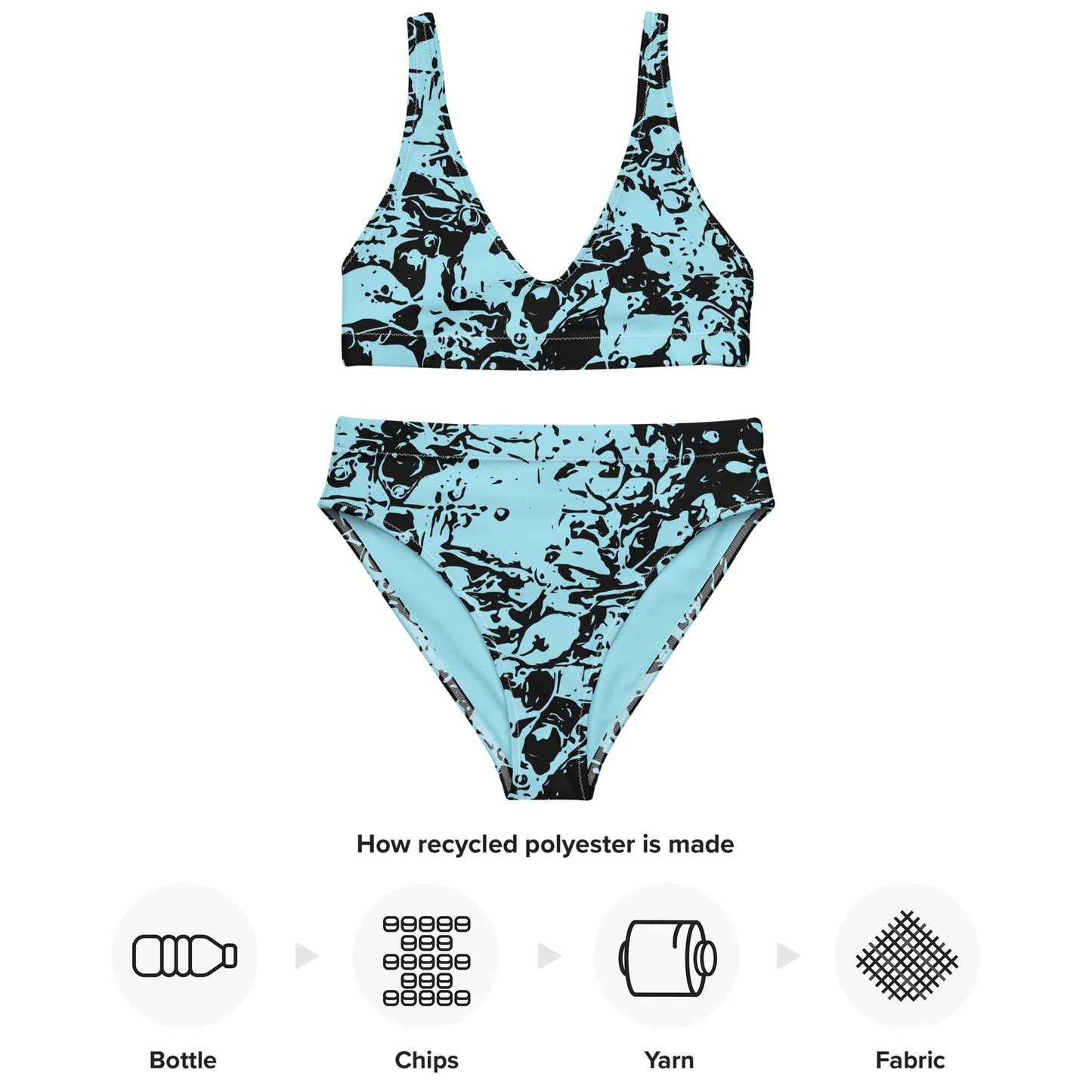 Autumn Chaos Sketch Recycled High-Waisted Bikini