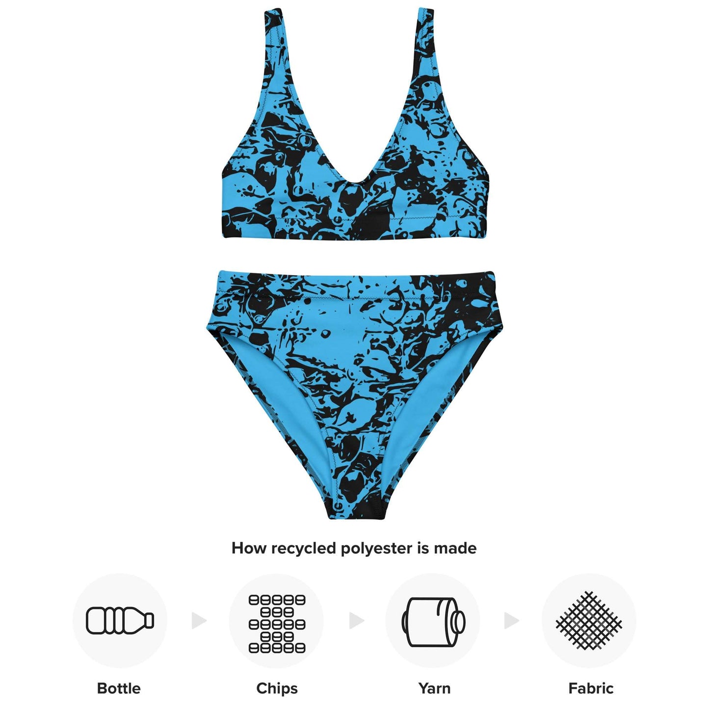 Autumn Chaos Sketch Recycled High-Waisted Bikini