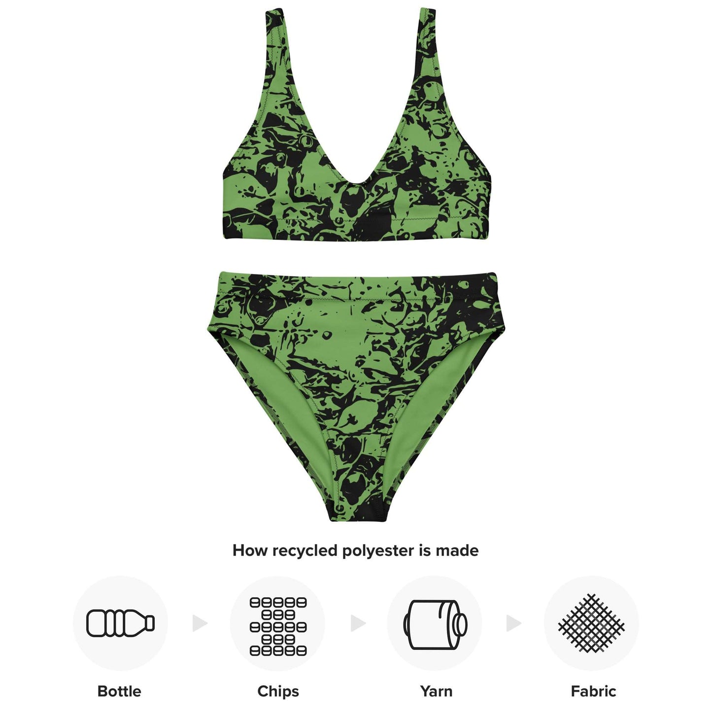 Autumn Chaos Sketch Recycled High-Waisted Bikini