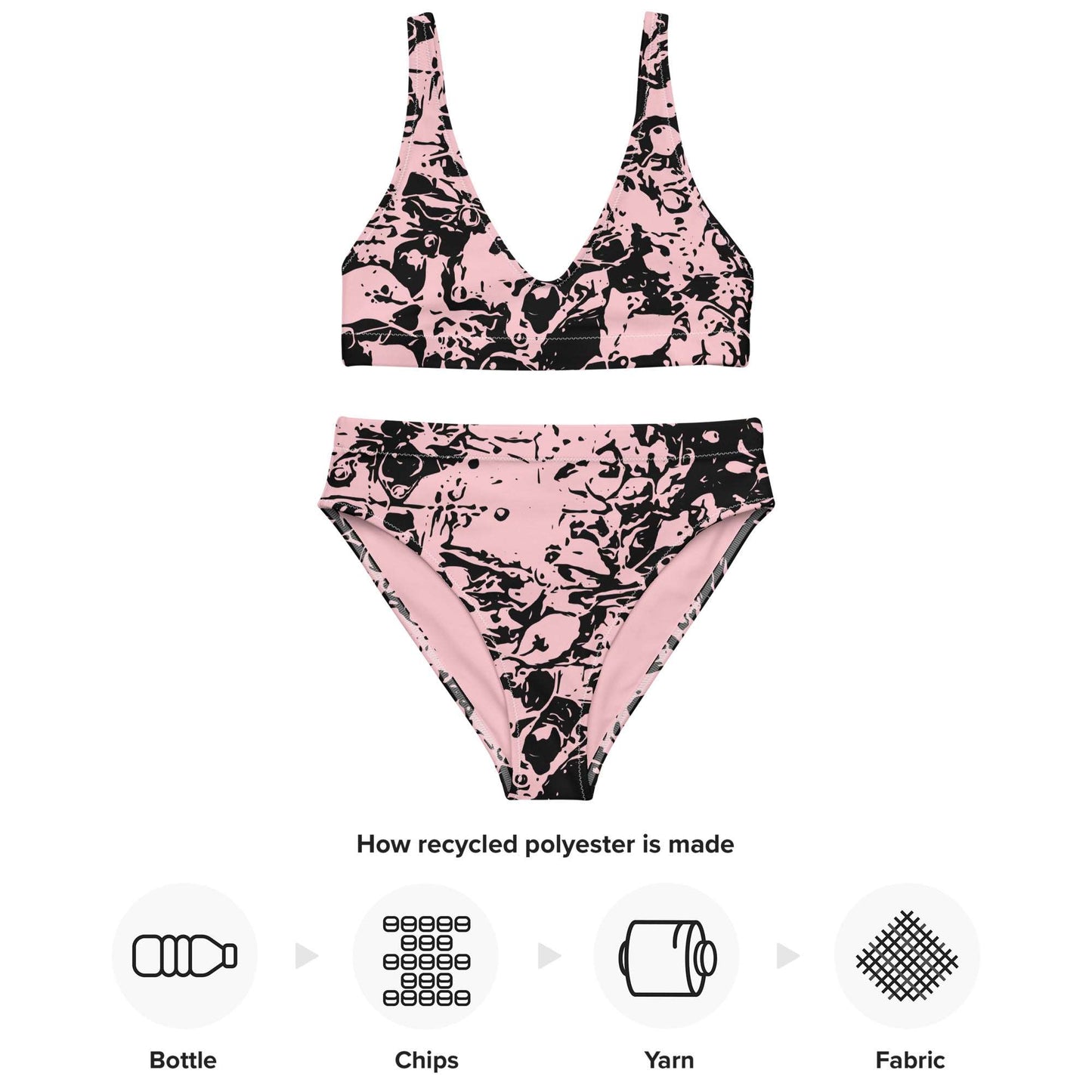 Autumn Chaos Sketch Recycled High-Waisted Bikini