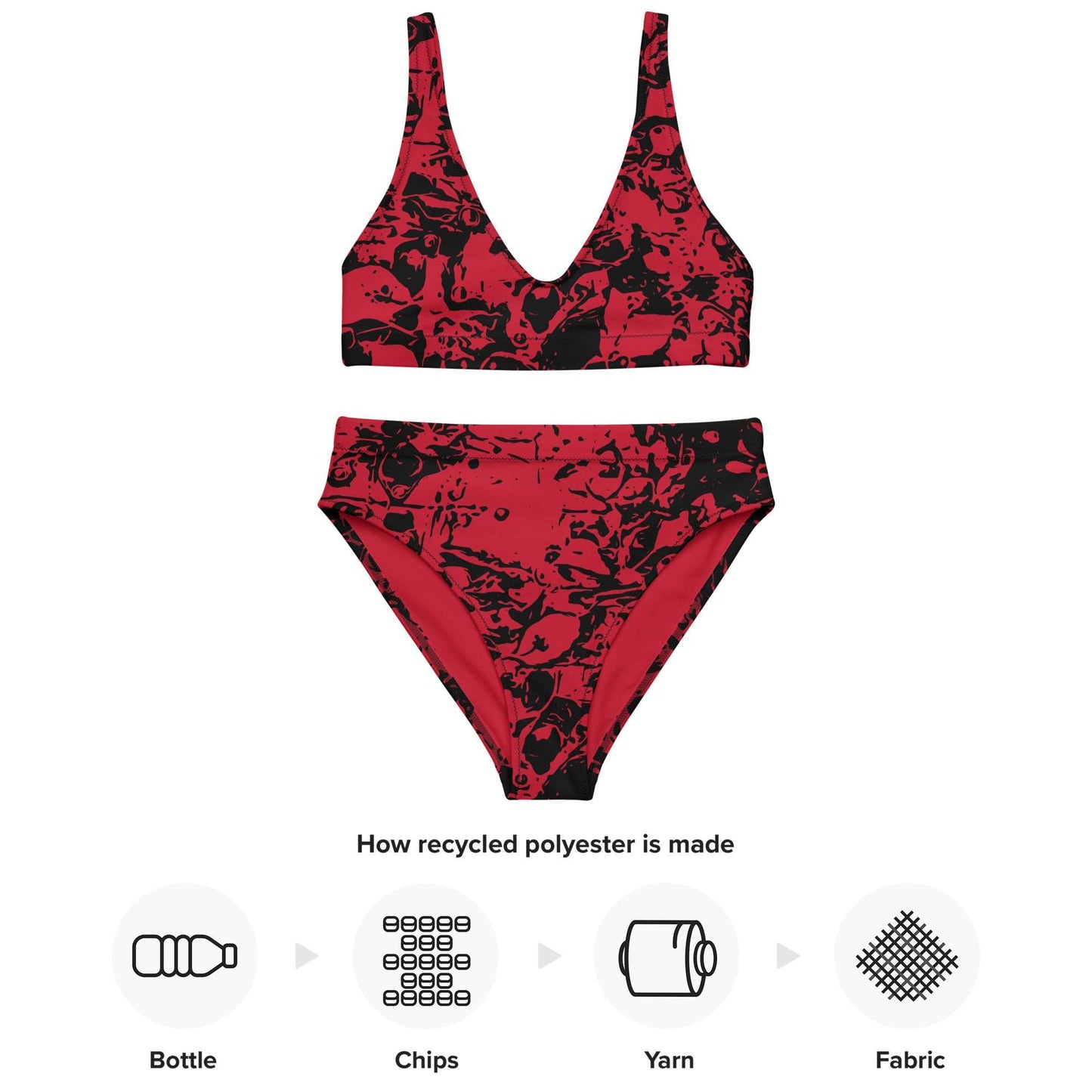Autumn Chaos Sketch Recycled High-Waisted Bikini