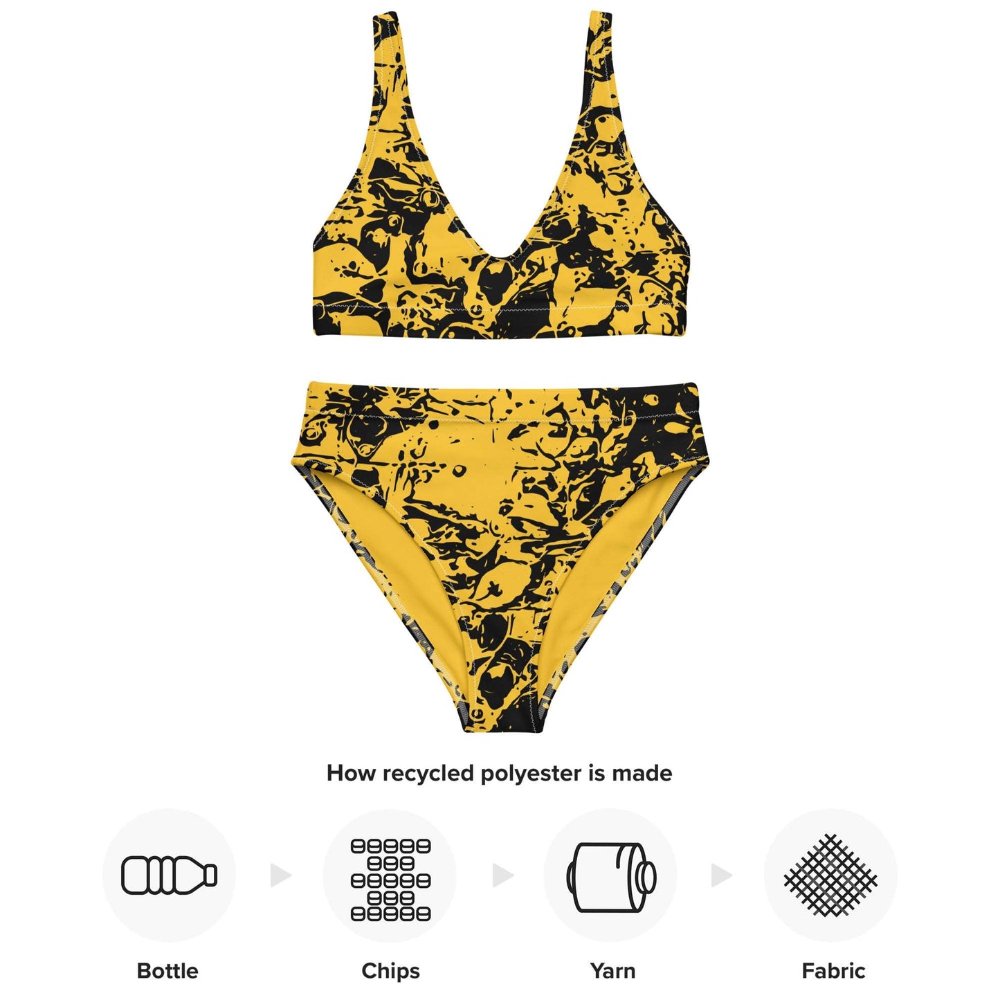 Autumn Chaos Sketch Recycled High-Waisted Bikini