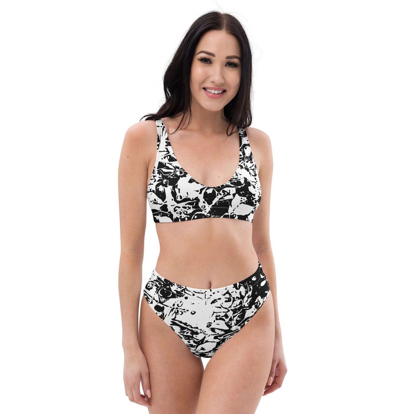 Autumn Chaos Sketch Recycled High-Waisted Bikini