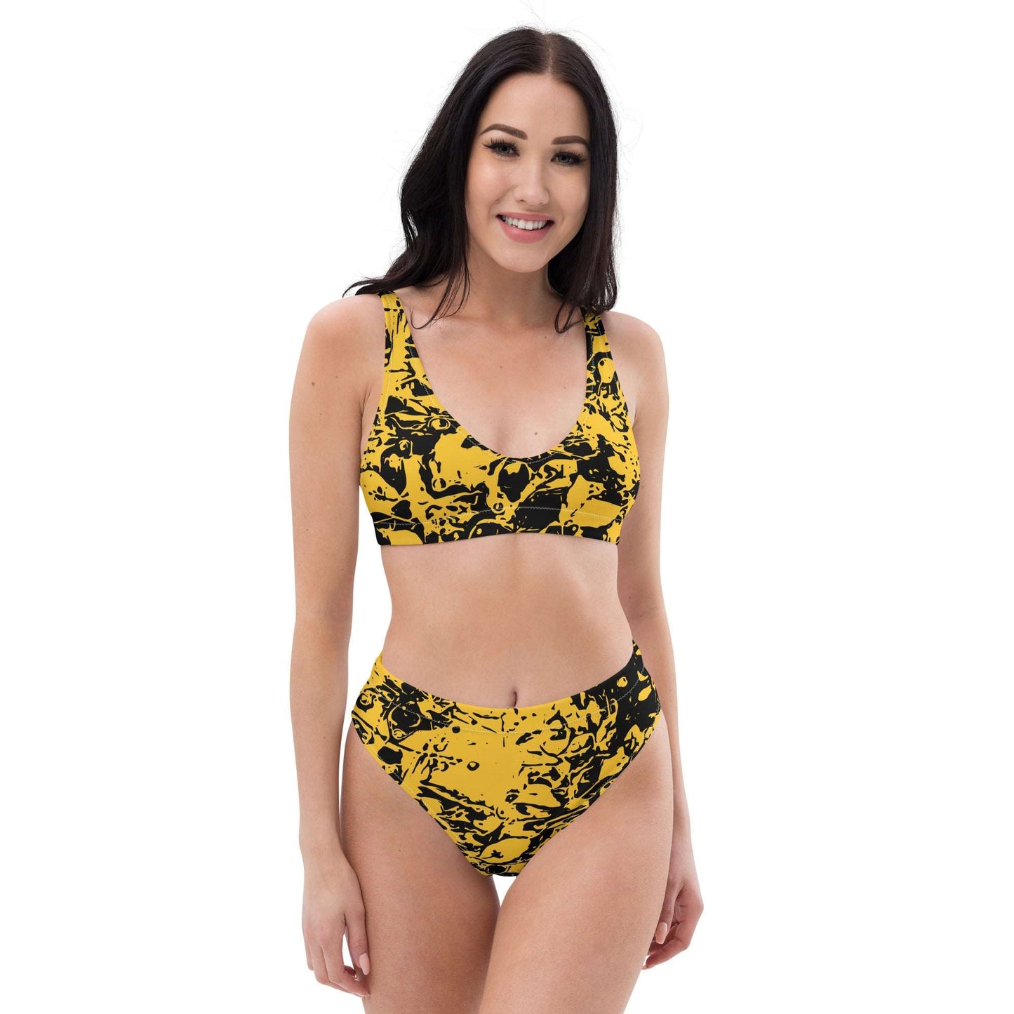 Autumn Chaos Sketch Recycled High-Waisted Bikini