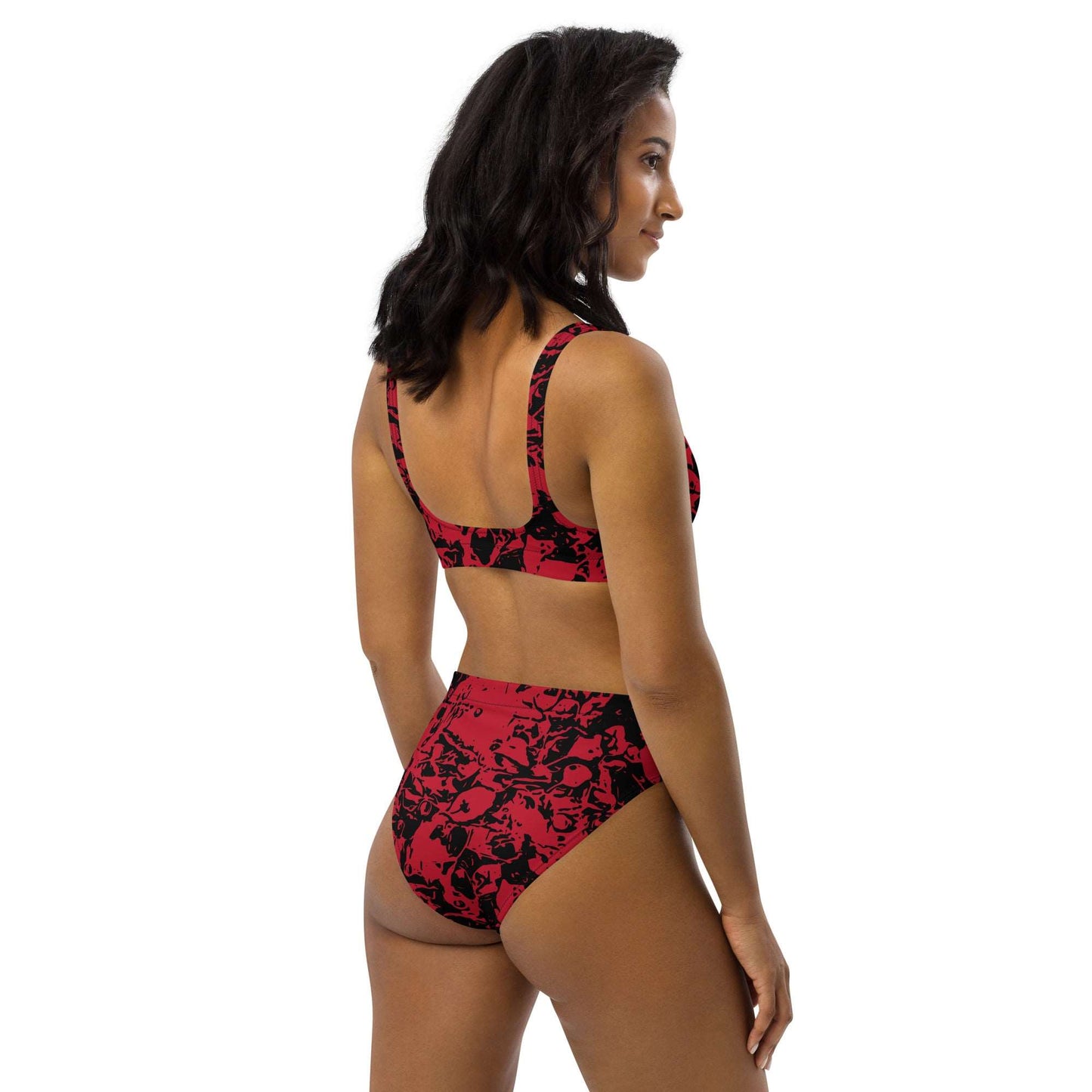 Autumn Chaos Sketch Recycled High-Waisted Bikini