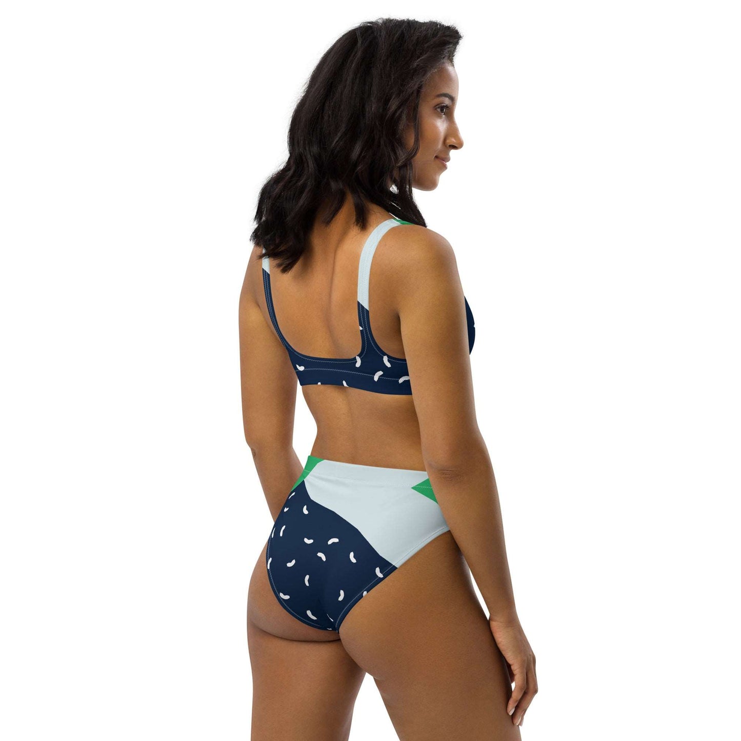 80's Blues Recycled High-Waisted Bikini
