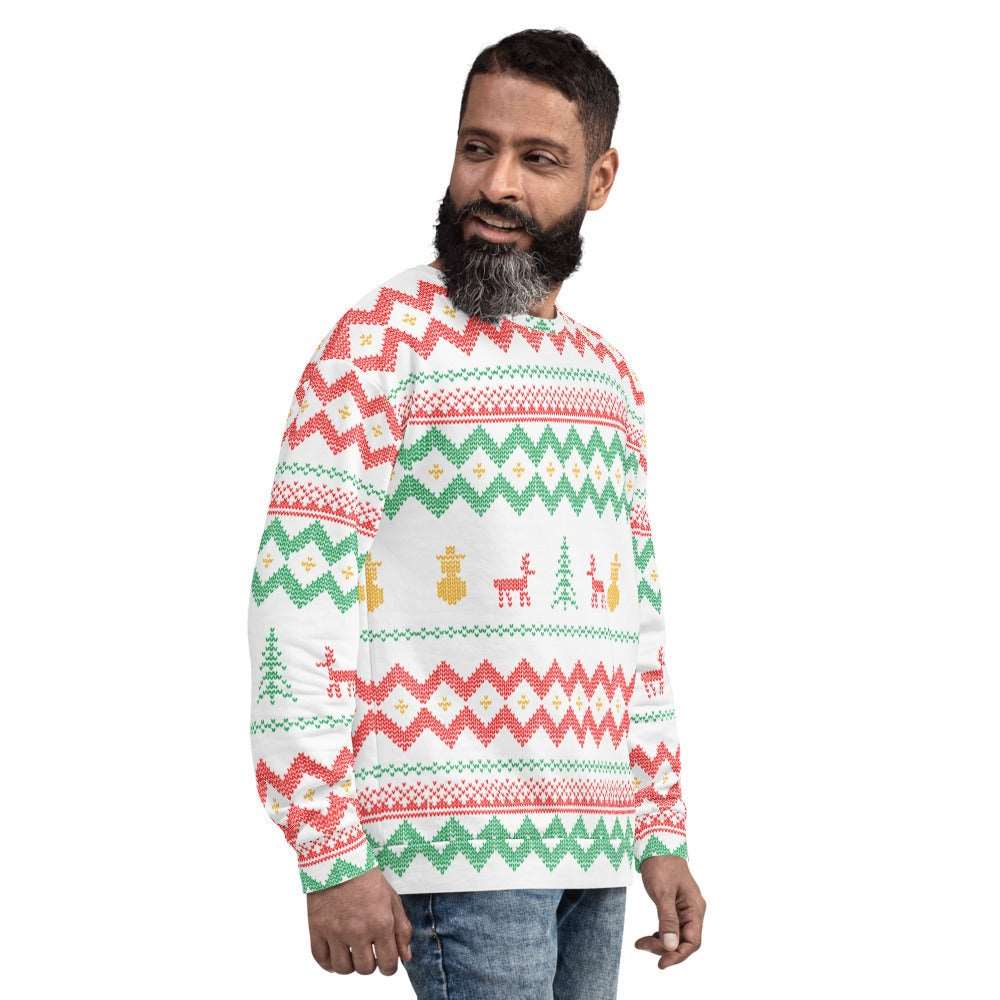 Christmas Merry Sweater White Unisex Sweatshirt TeeSpect