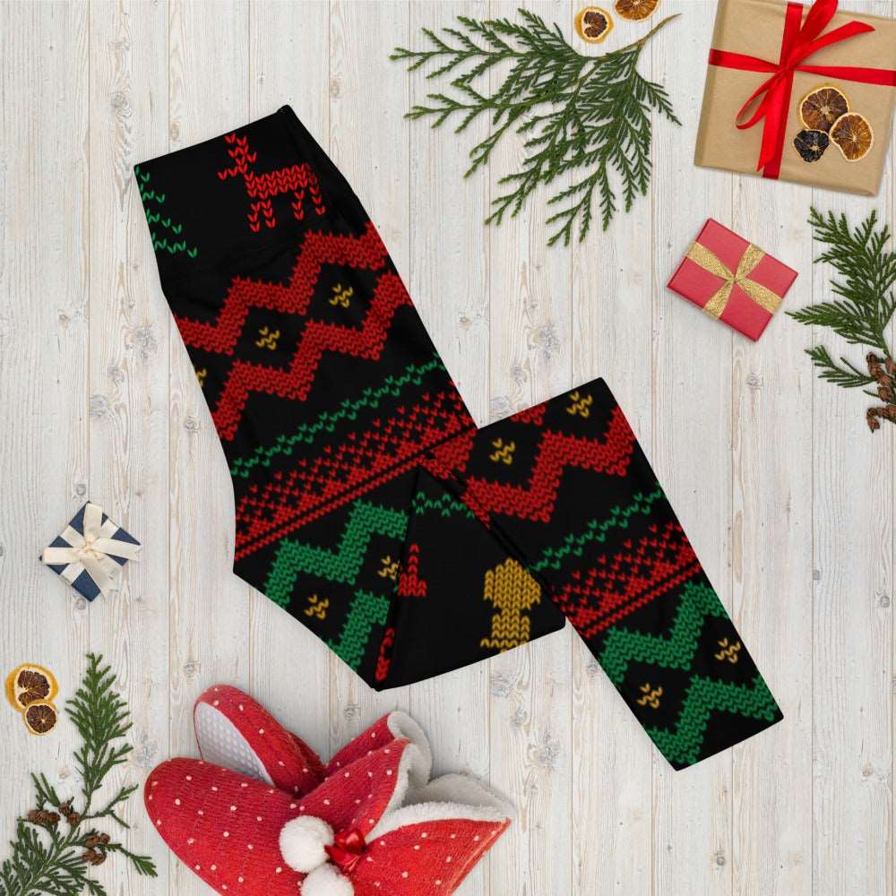 Christmas Merry Sweater Yoga Leggings TeeSpect