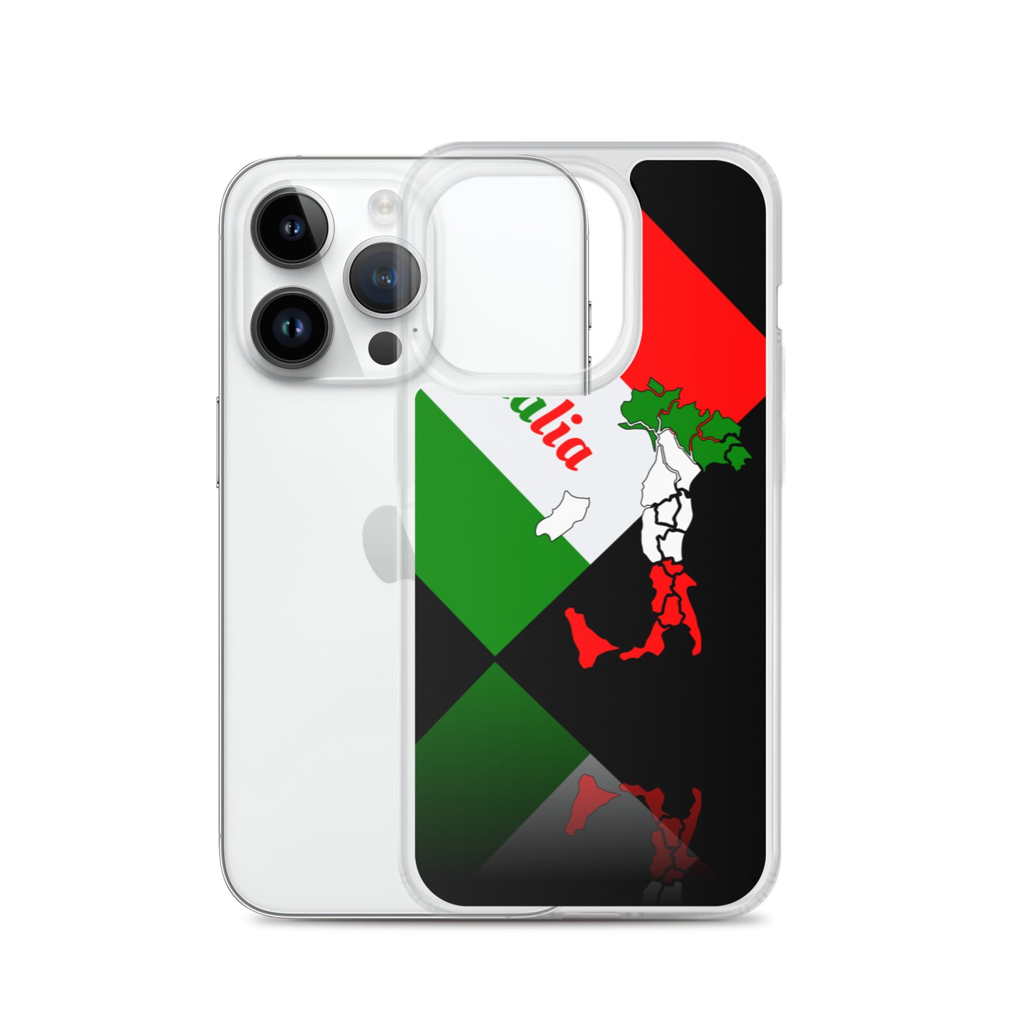 Elegant Italia - Italy Flag And Map iPhone Black Case