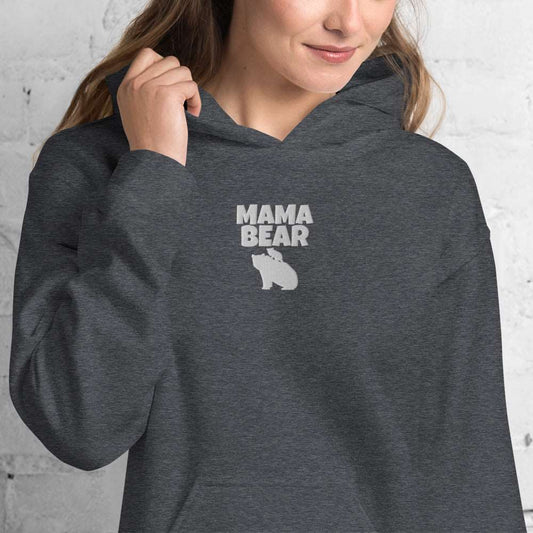 BOLD Mama Bear Embroidered Multiple Colors Mothers, Mom, Mother's Day Soft, Smooth, And Stylish Heavy Blend Hoodie TeeSpect