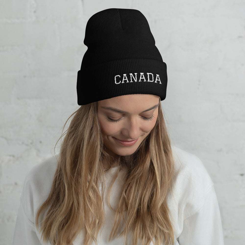 Bold CANADA Embroidery Cuffed Beanie TeeSpect