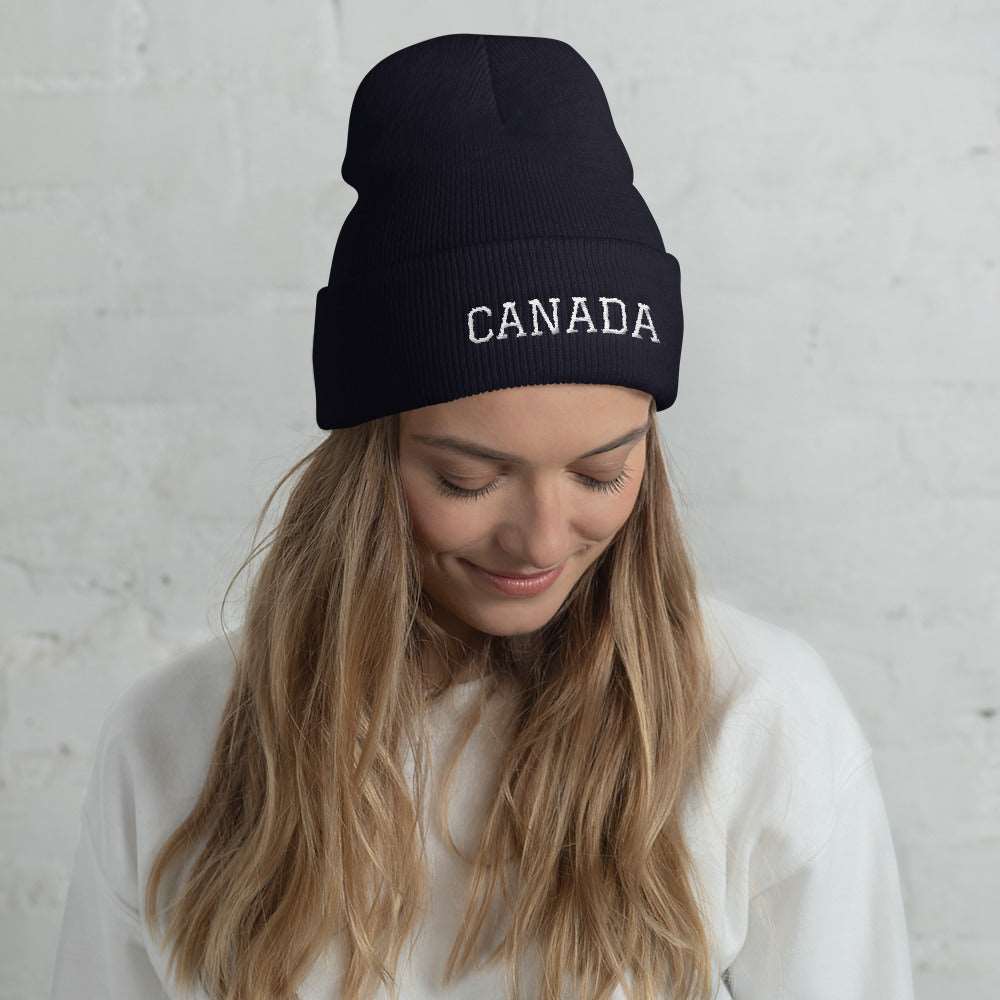 Bold CANADA Embroidery Cuffed Beanie TeeSpect