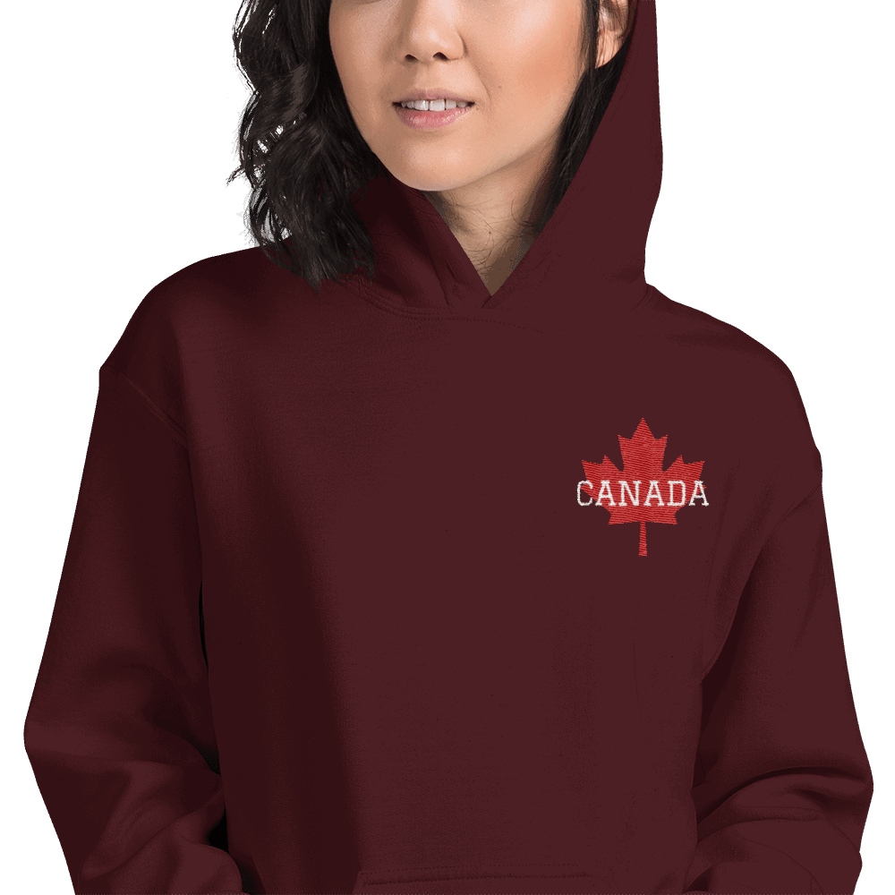 Bold CANADA Maple Leaf Embroidered Unisex Heavy Blend Hoodie TeeSpect