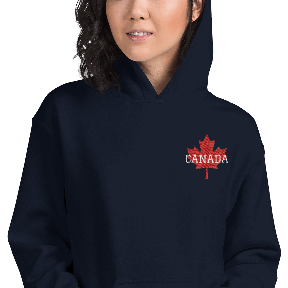 Bold CANADA Maple Leaf Embroidered Unisex Heavy Blend Hoodie TeeSpect