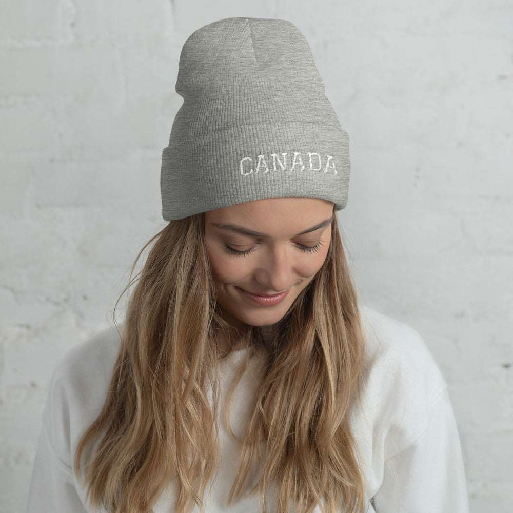 Bold CANADA Embroidery Cuffed Beanie TeeSpect