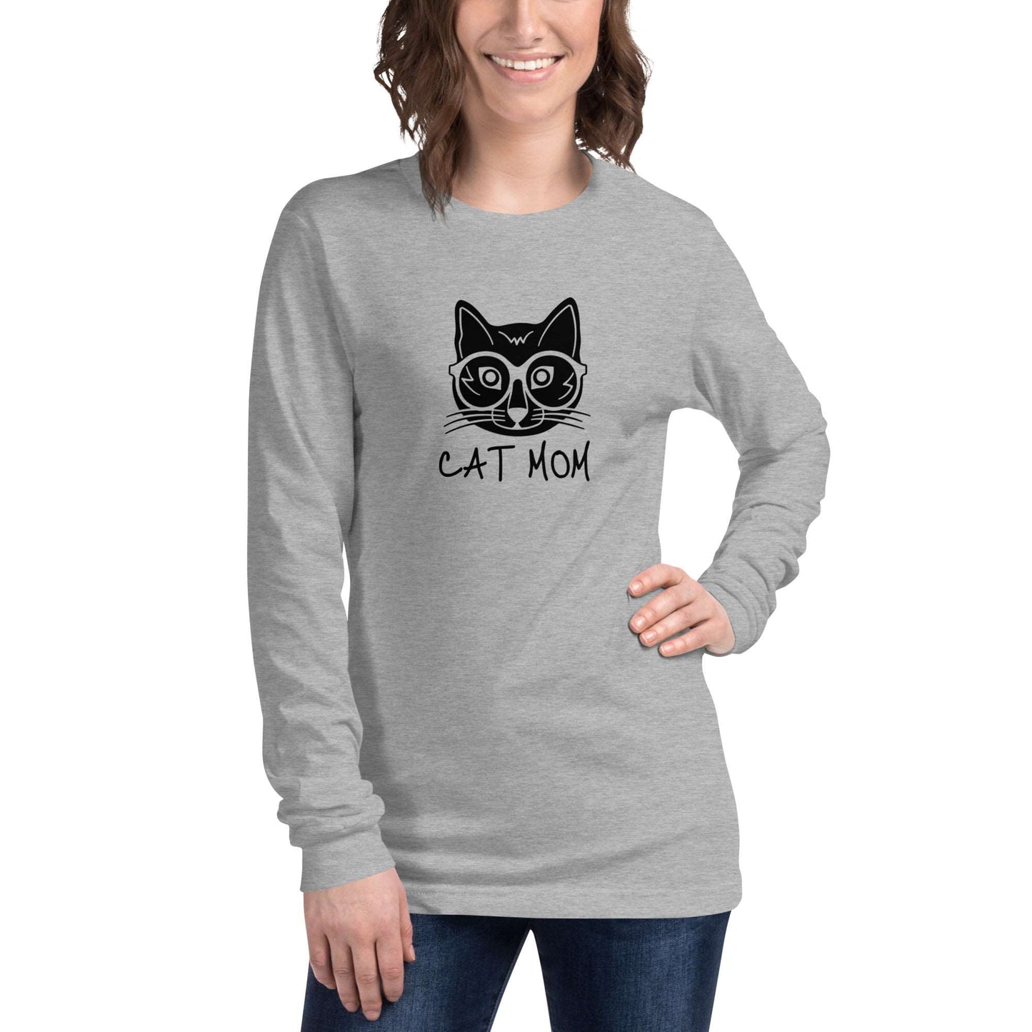 Cat Mom Unisex Long Sleeve Tee TeeSpect