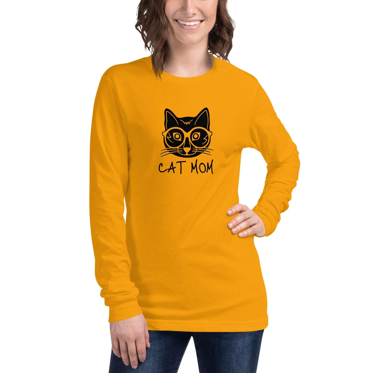 Cat Mom Unisex Long Sleeve Tee TeeSpect