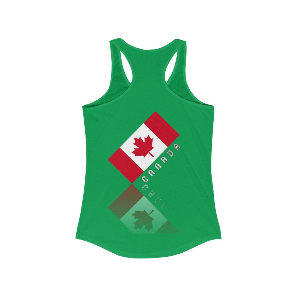 Women's Elegant Maple Leaf Canada Ideal Racerback Tank TeeSpect