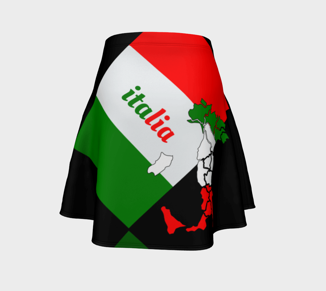 Elegant Italia - Italy Flag And Map Flare Skirt TeeSpect