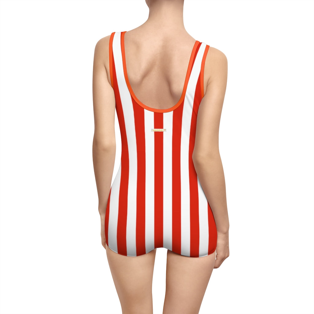 Striped Red Women's Vintage Swimsuit TeeSpect