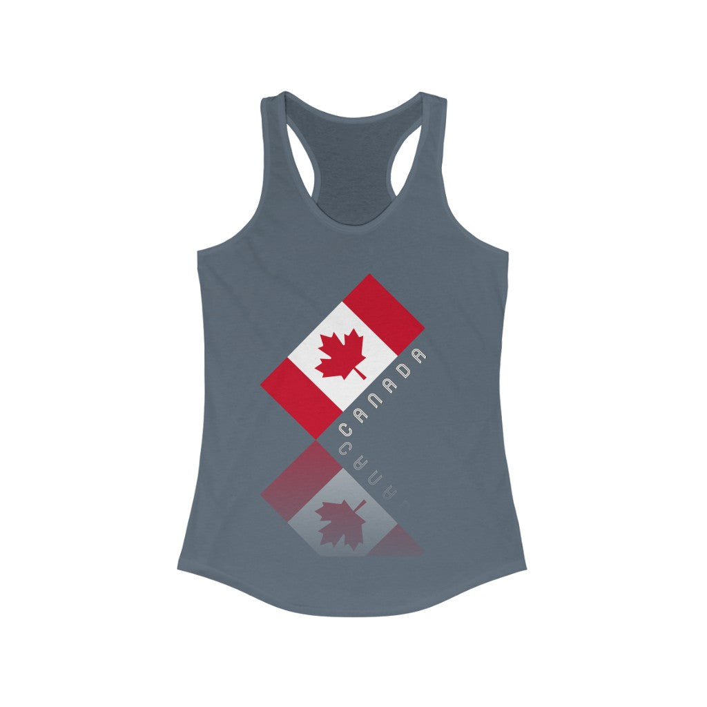 Women's Elegant Maple Leaf Canada Ideal Racerback Tank TeeSpect
