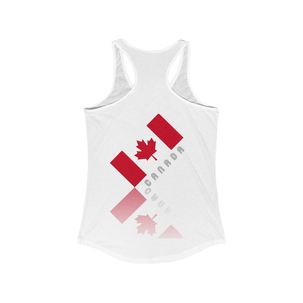 Women's Elegant Maple Leaf Canada Ideal Racerback Tank TeeSpect
