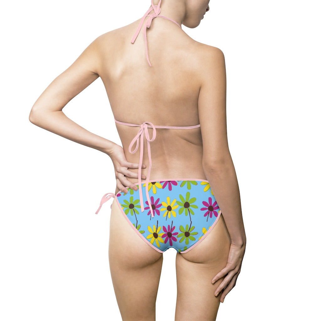 Women's Colourful Flower Petals Bikini Swimsuit TeeSpect