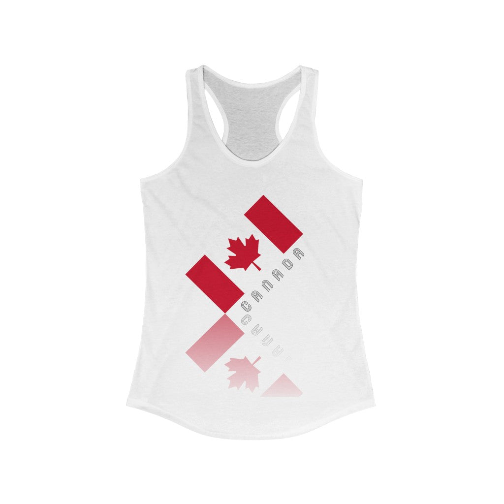 Women's Elegant Maple Leaf Canada Ideal Racerback Tank TeeSpect