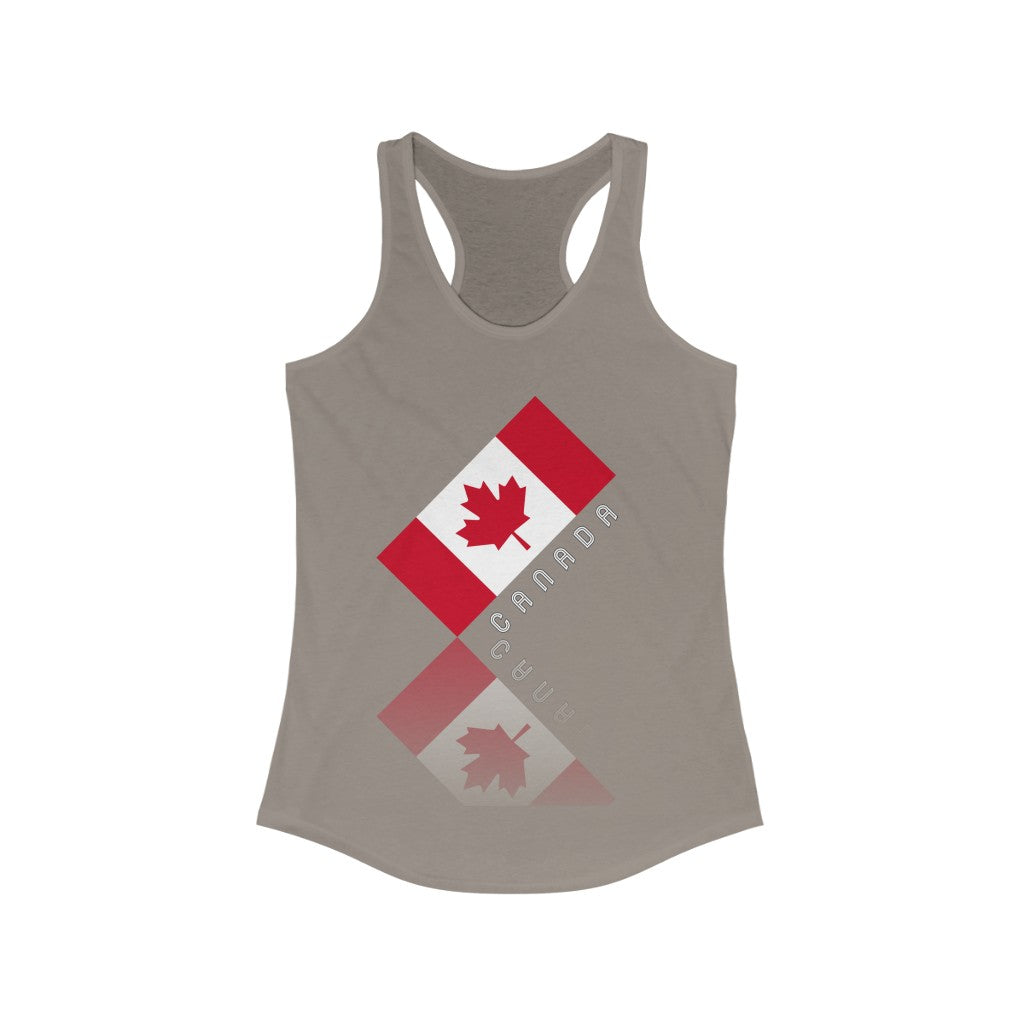 Women's Elegant Maple Leaf Canada Ideal Racerback Tank TeeSpect