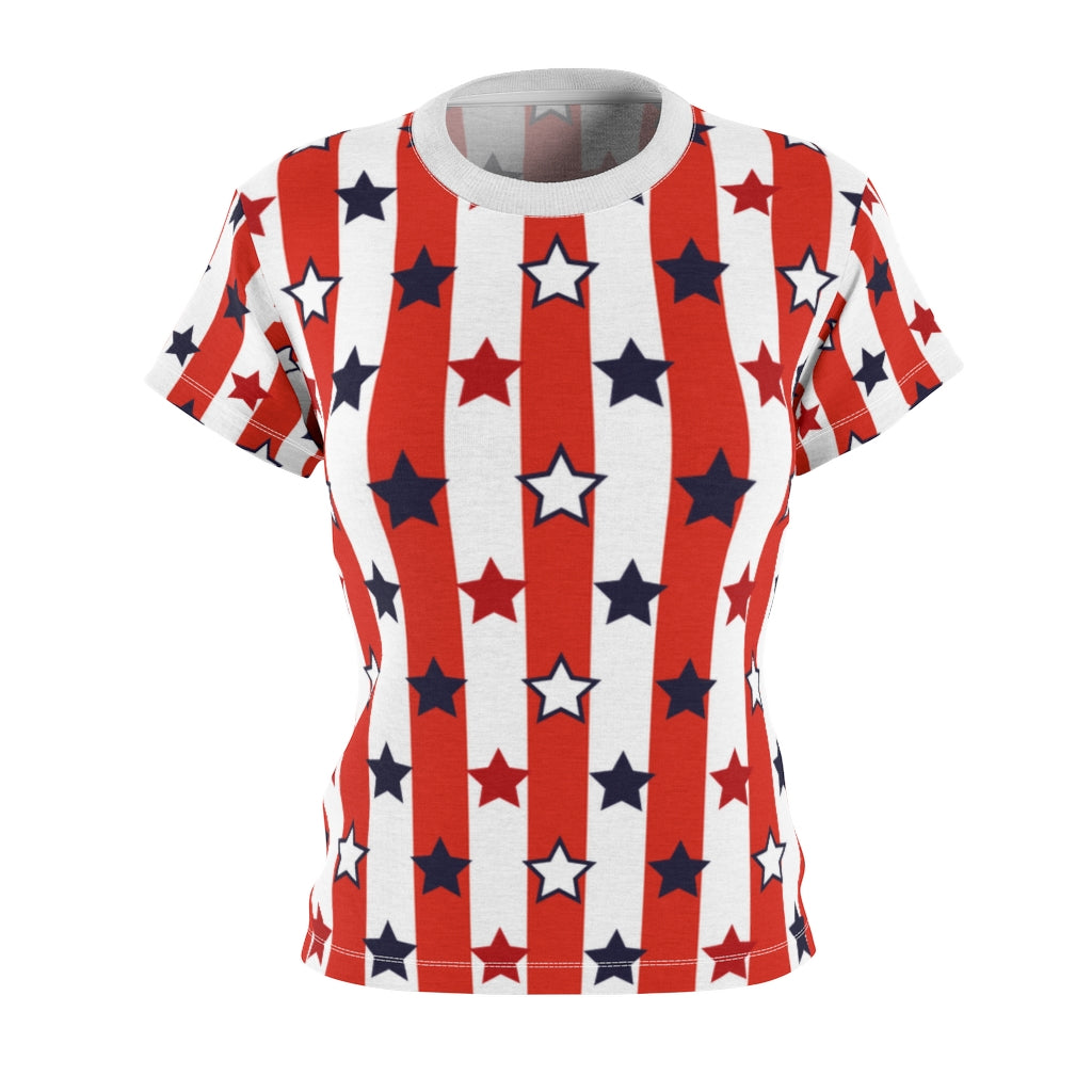 Stars On Stripes Women's AOP Cut & Sew Tee TeeSpect