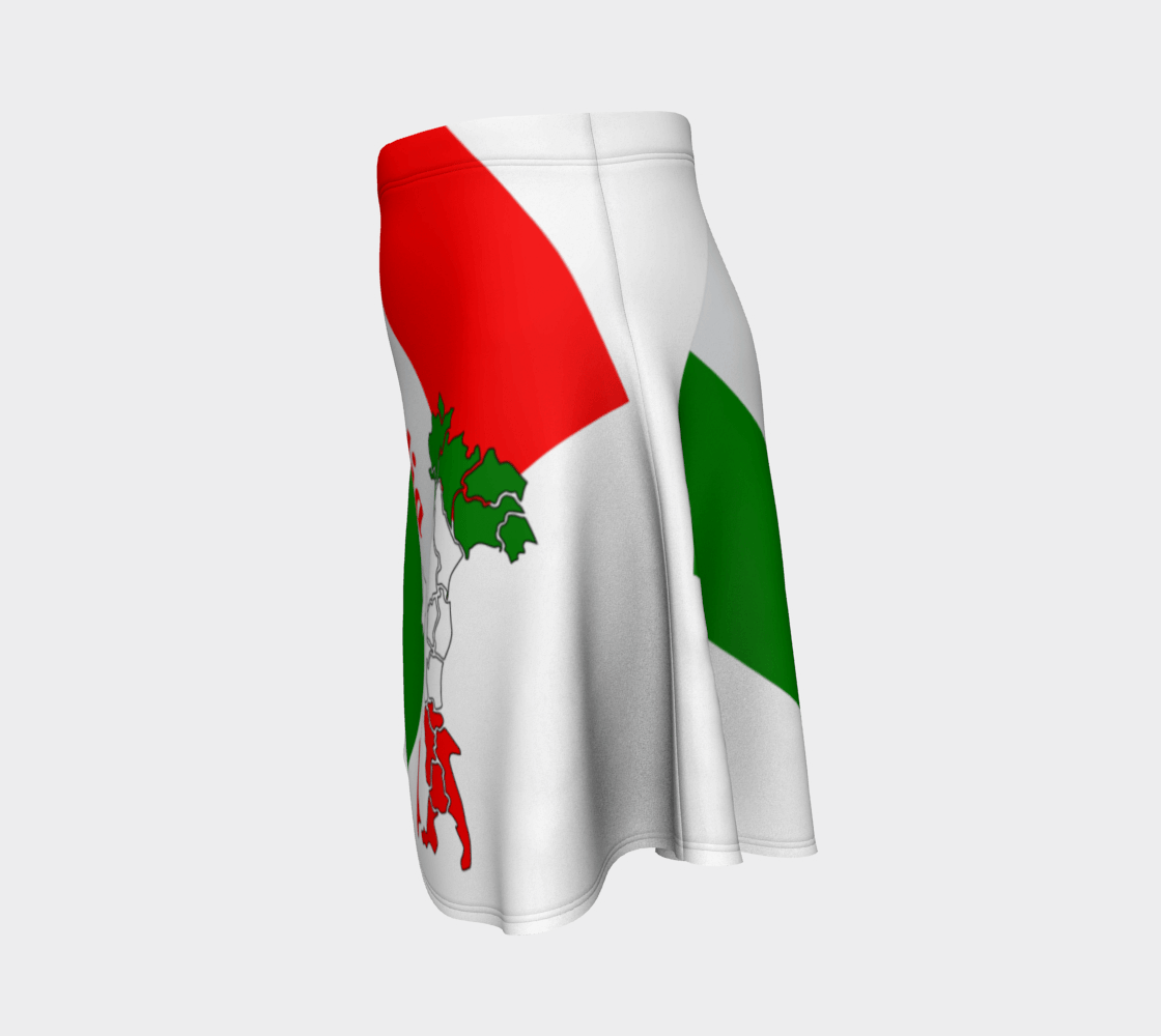 Elegant Italia - Italy Flag And Map White Flare Skirt TeeSpect