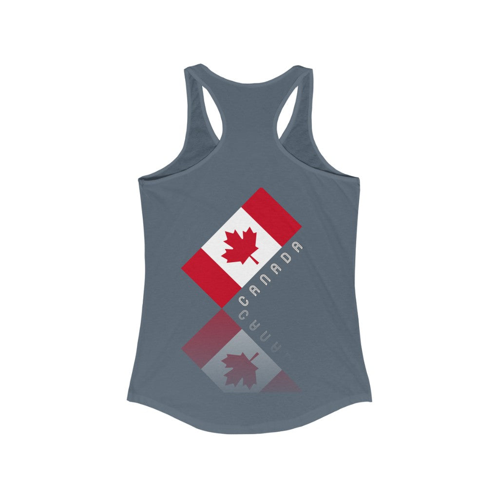 Women's Elegant Maple Leaf Canada Ideal Racerback Tank TeeSpect