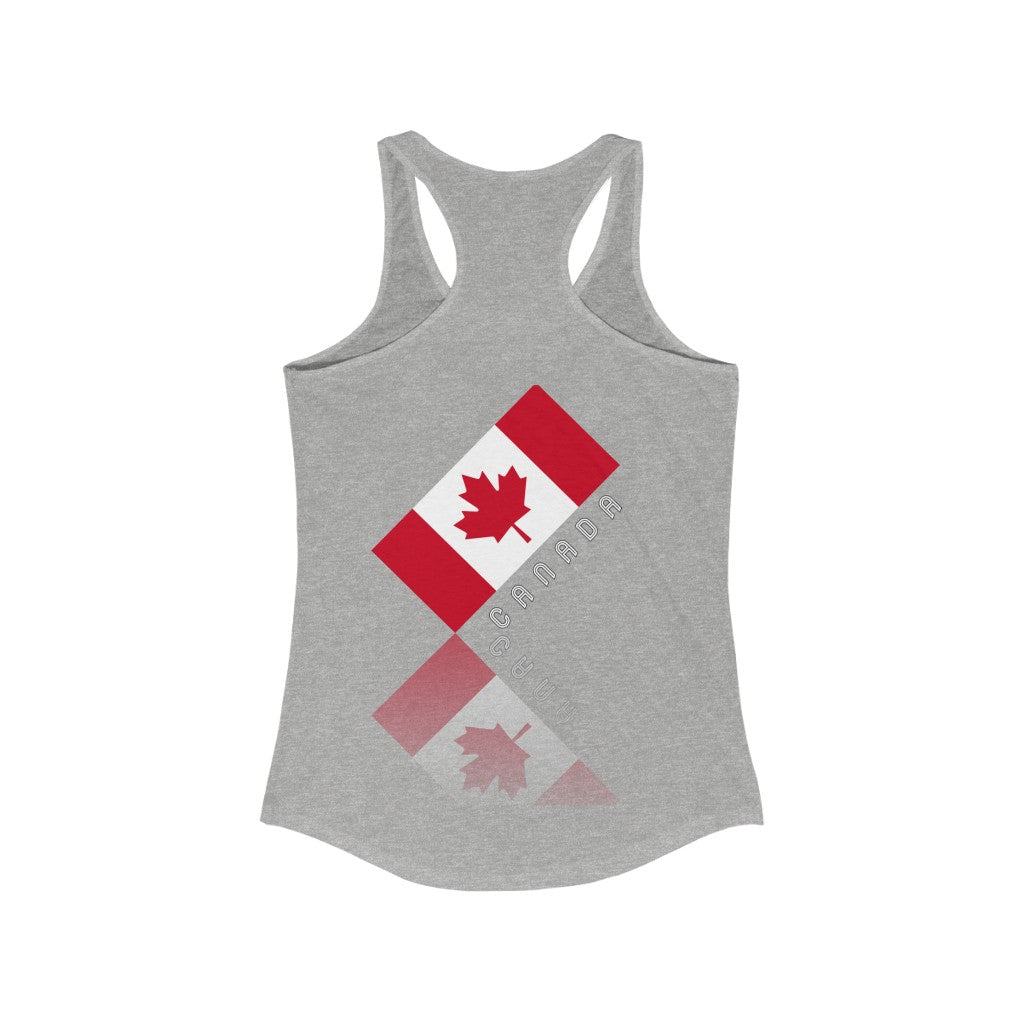 Women's Elegant Maple Leaf Canada Ideal Racerback Tank TeeSpect
