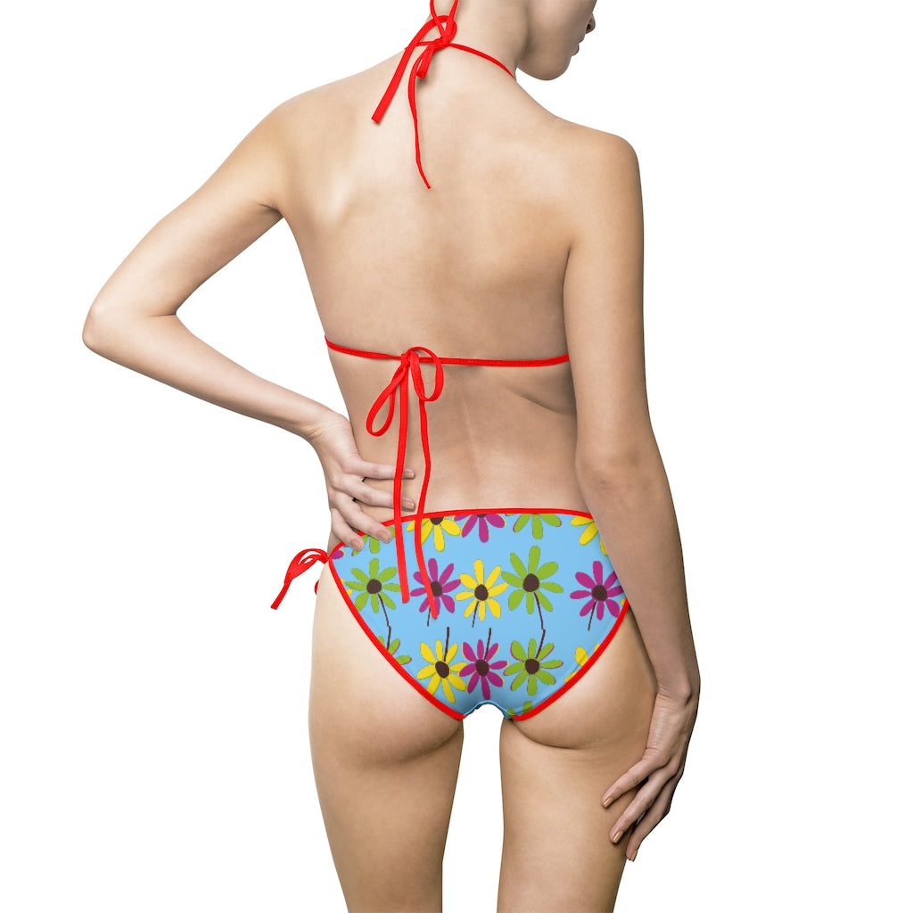 Women's Colourful Flower Petals Bikini Swimsuit TeeSpect