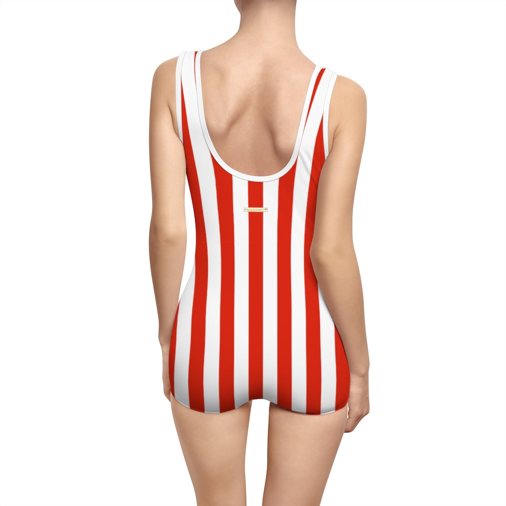 Striped Red Women's Vintage Swimsuit TeeSpect