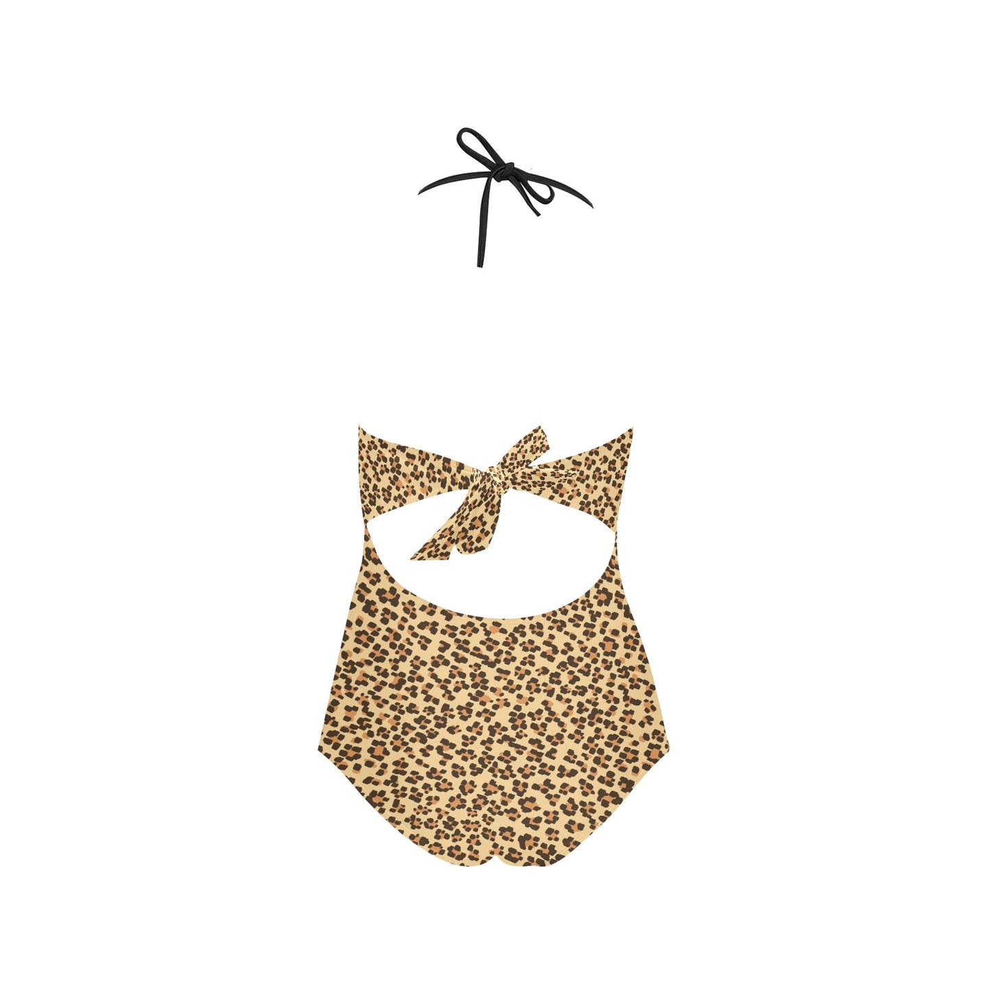 Bañador con estampado de leopardo en la banda de encaje