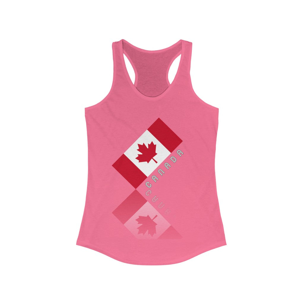Women's Elegant Maple Leaf Canada Ideal Racerback Tank TeeSpect