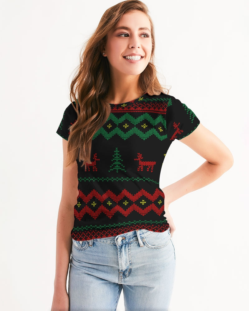 Christmas Merry Sweatshirt (Sweater) Black Women's Tee TeeSpect