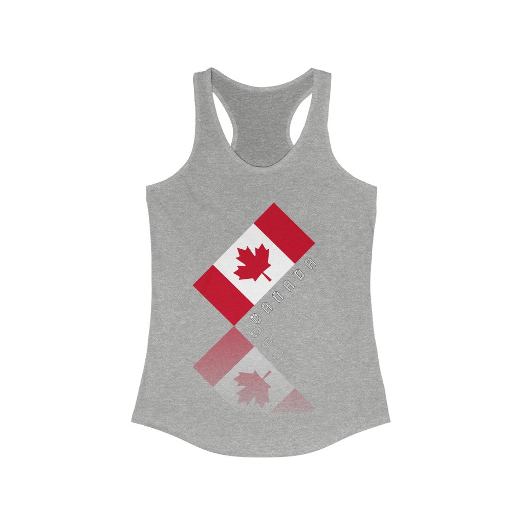 Women's Elegant Maple Leaf Canada Ideal Racerback Tank TeeSpect