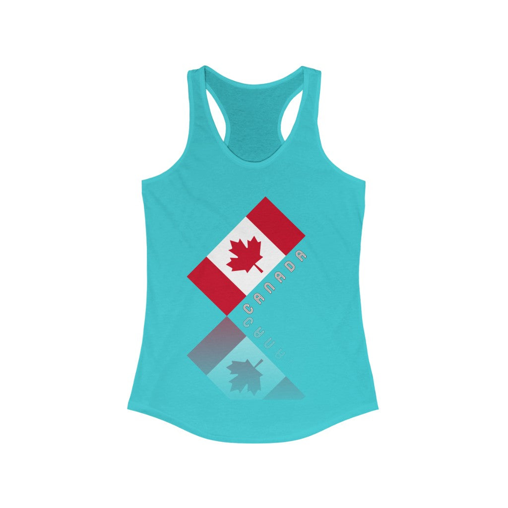 Women's Elegant Maple Leaf Canada Ideal Racerback Tank TeeSpect