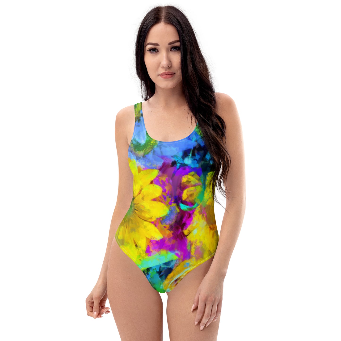 Floral Modern Art Bouquet One-Piece Swimsuit TeeSpect