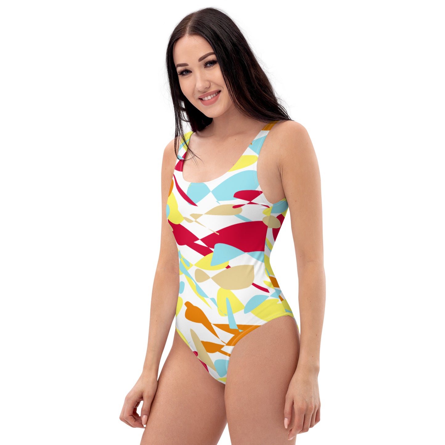 When Confused White One-Piece Swimsuit TeeSpect
