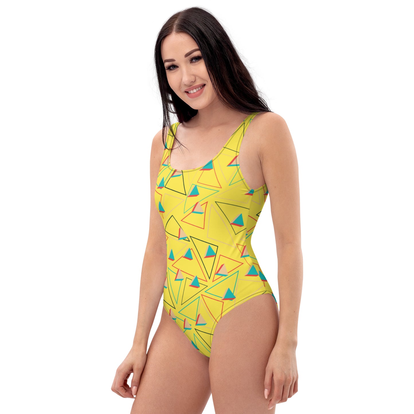Triangular Candied Yellow One-Piece Swimsuit TeeSpect