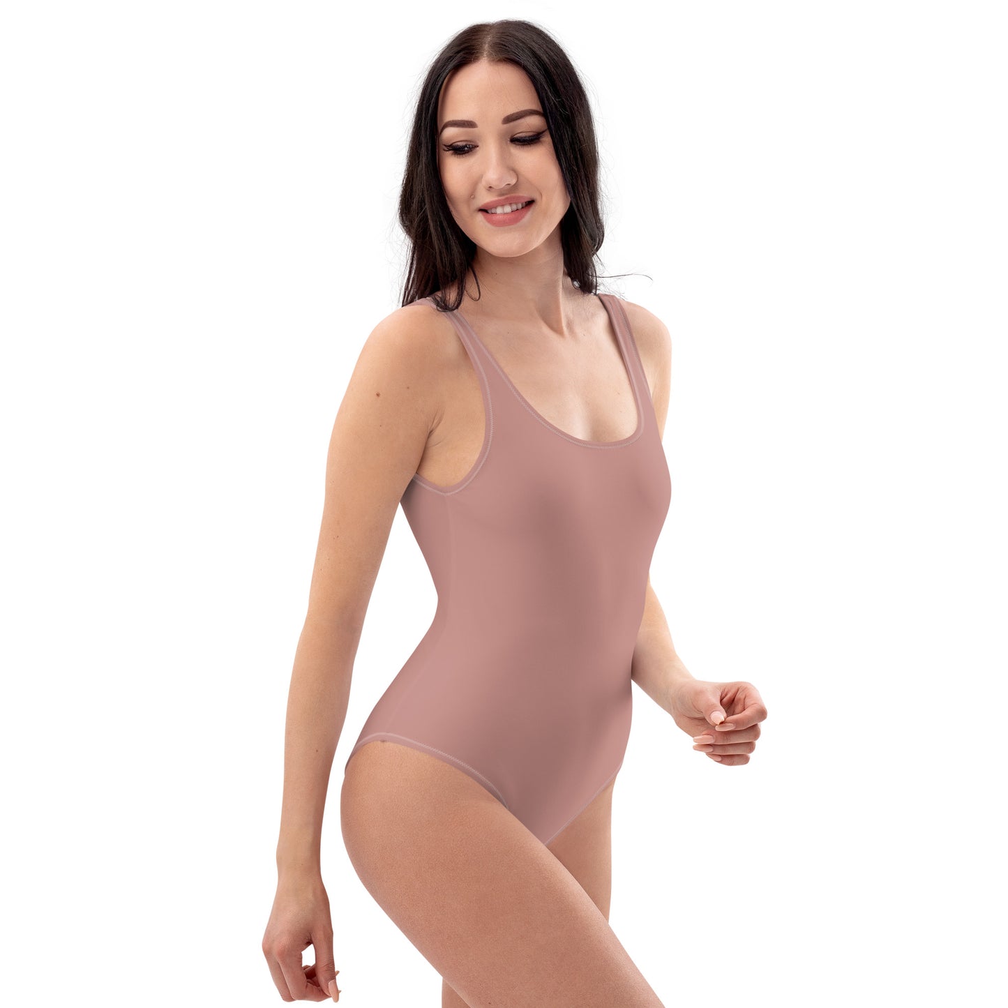 Multiple Nude Natural Skin Tone Colored Smooth Fabric, Cheeky Fit One-Piece Comfortable Swimsuit TeeSpect