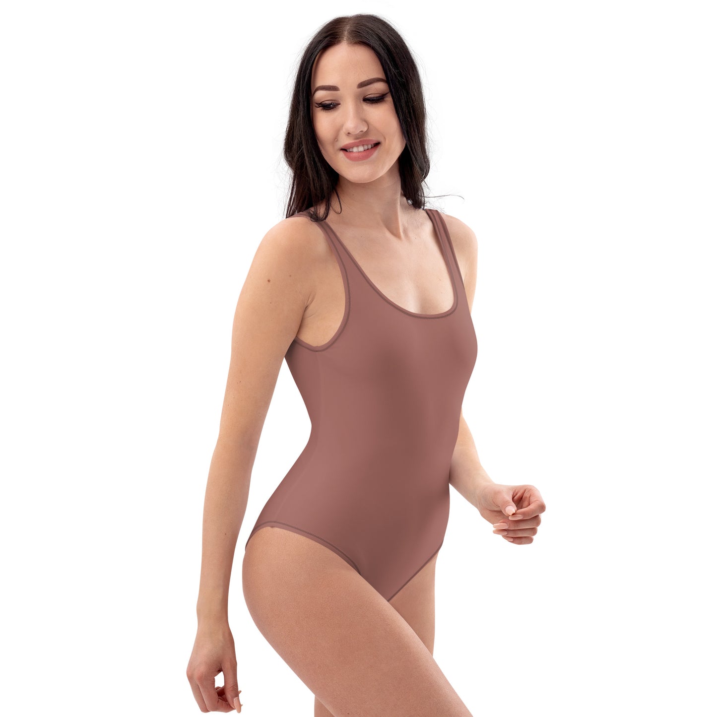 Multiple Nude Natural Skin Tone Colored Smooth Fabric, Cheeky Fit One-Piece Comfortable Swimsuit TeeSpect