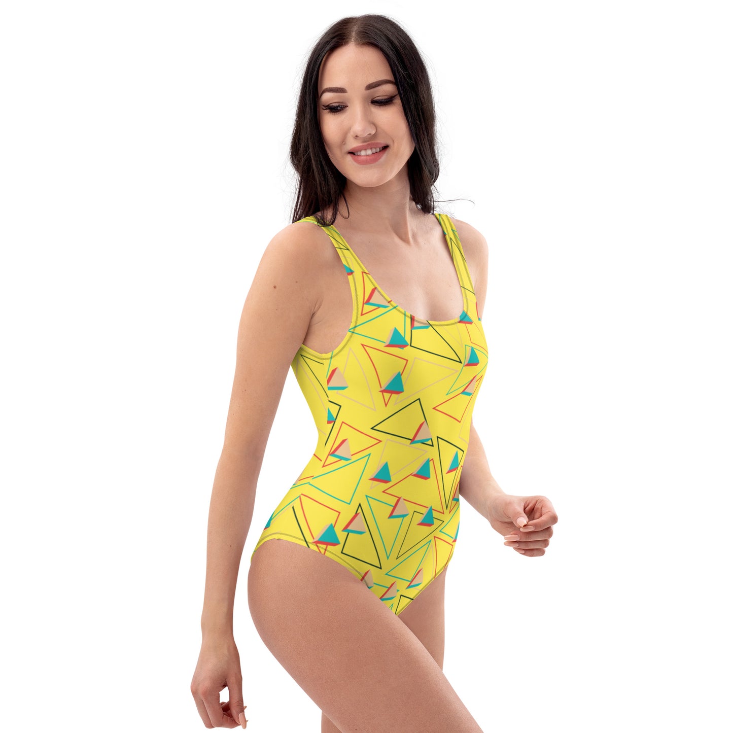 Triangular Candied Yellow One-Piece Swimsuit TeeSpect