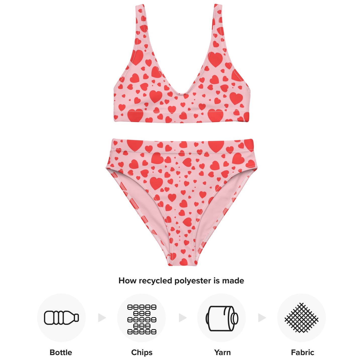 Plenty Hearts Aflutter Recycled High-Waisted Bikini