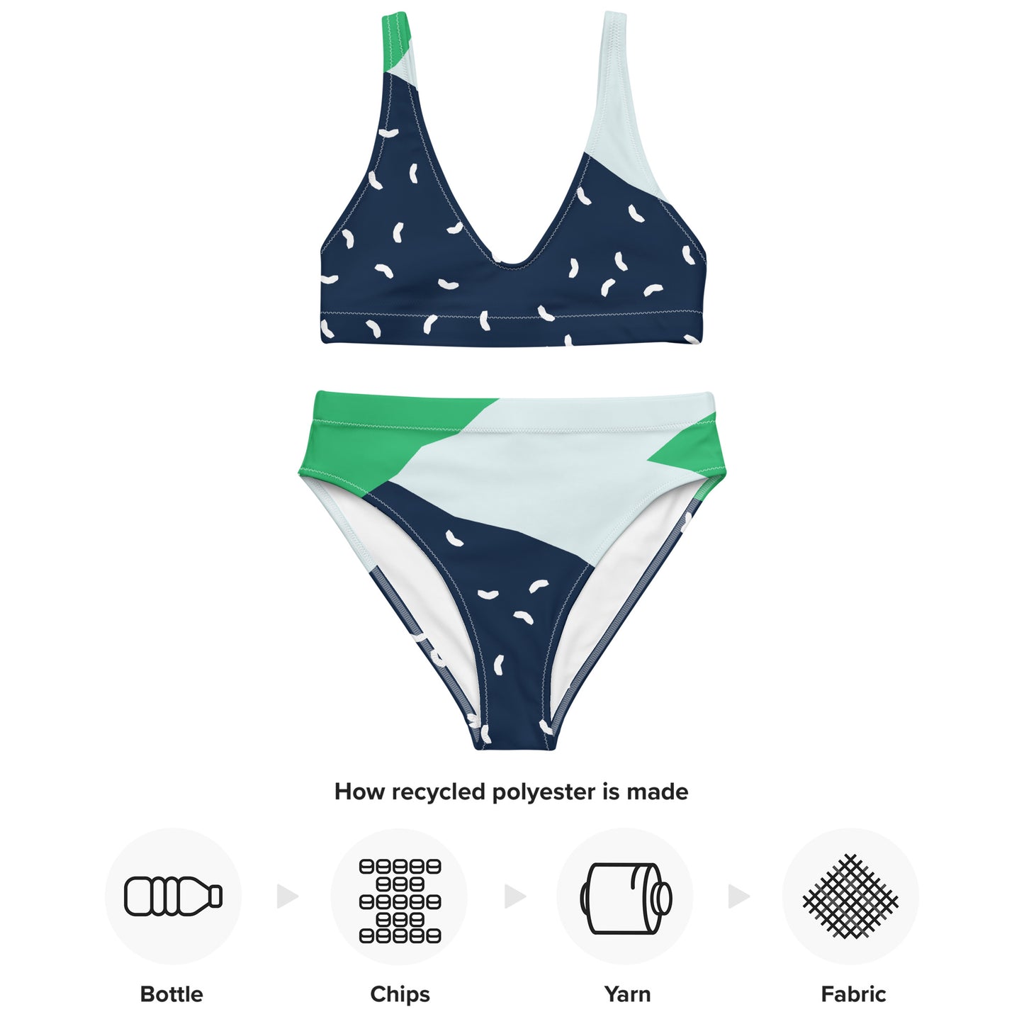 80's Blues Recycled High-Waisted Bikini